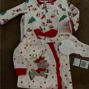 Carter's Festive Reindeer Pajama Set - Red and White